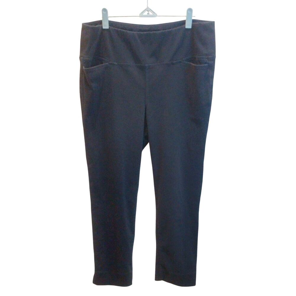 J. Jill Wearever Navy Blue Slim Leg Pull On Stretch Knit Pants Size Large